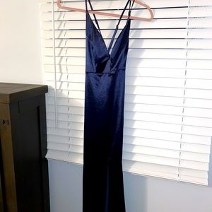 Navy blue mermaid gown
